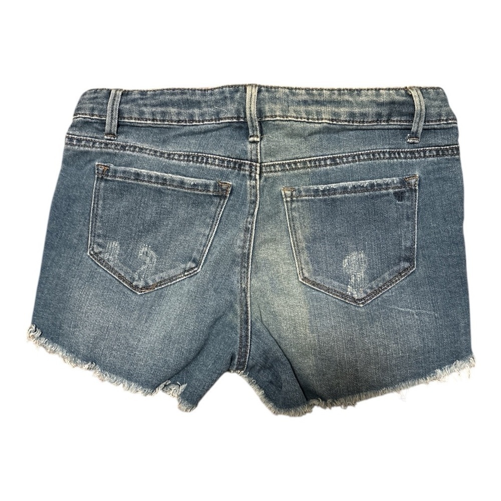 Tractr Blue High-Waisted Distressed Denim Shorts with Flaws Size 16 - Picture 2 of 4